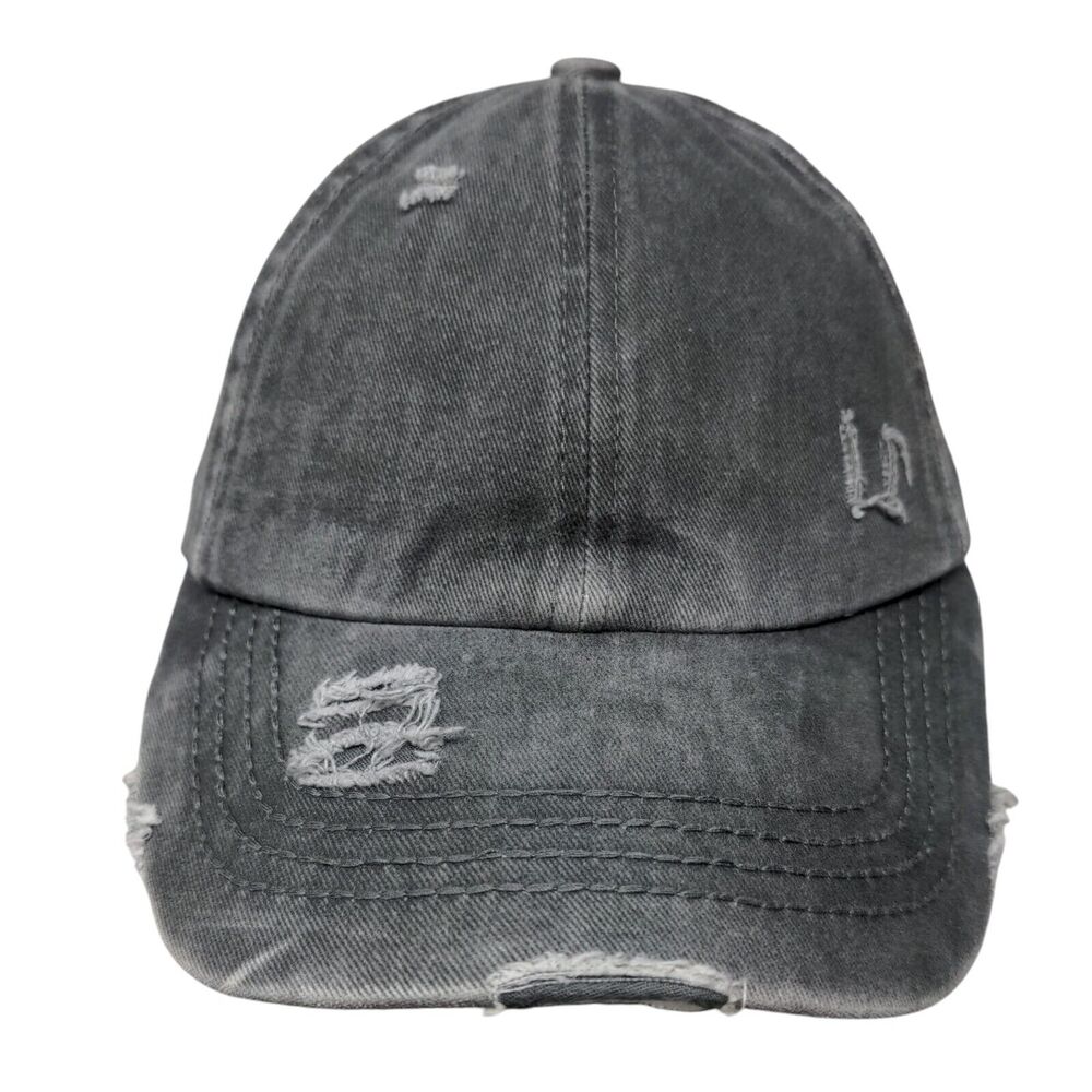 C.C Exclusives Strapback Hat Gray One Size Adjustable Ponytail Criss Cross